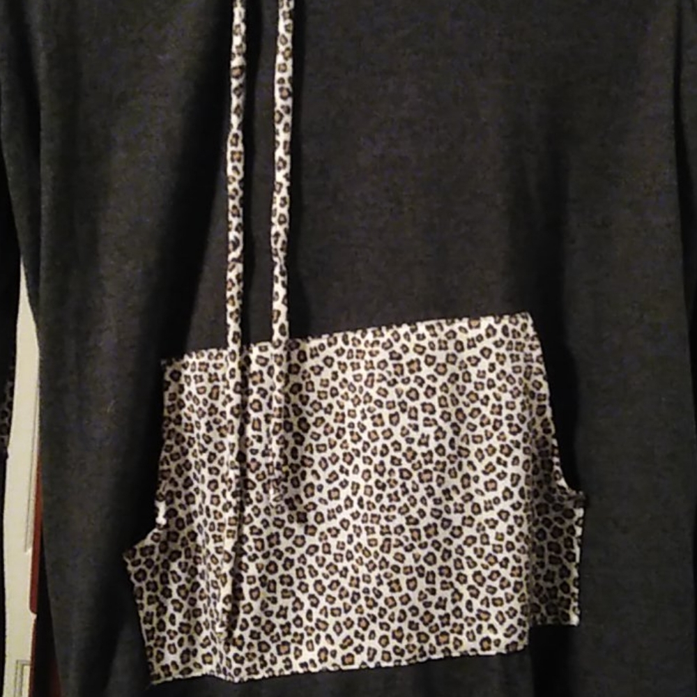 Jade by Jane Leopard Kangaroo pocket hoodie